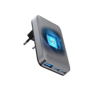 Forcell F-Energy VT-47 65W Ультратонкое зарядное устройство (GaN III, 2 x USB-C + USB-A, QC4.0, PD, 4 А) (VT-47)