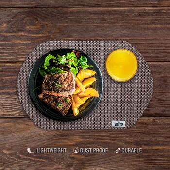 VILSTO dekoratīvs, pīts galda paliktņu komplekts (4 gb.) Brown (PLACEMAT-SET-4pcs-WOVEN-BR)