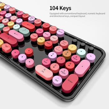 MOFII Sweet Беспроводная Клавиатура и Оптическая Мышь 2,4G USB Черный - Многоцветные Кнопки (MO-SWEET-BLACK)