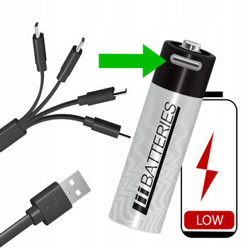 Liibattaries Мощные аккумуляторные батареи Lithium-Ion с USB-C AA 1700мАч 1.5V (4шт) (LIB667097)