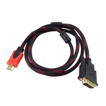 Кабель монитор HDMI to DVI Male to 24+1 Pin Male 1.50 м с 2 фильтрами Чёрный (PS-M-DVI-HDMI-MAT)