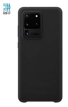 Riff Plāns & Mīksts silikona aizmugures maks ar mīkstu iekšpusi priekš Samsung Galaxy S20 Ultra G988 / S20 Ultra 5G Black (RF-TS-SAMS20ULTRA-BL)