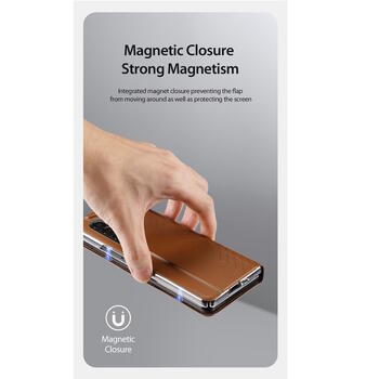 Dux Ducis Bril sērijas Magnētiskās fiksācijas sāniski atverams maks priekš Samsung Galaxy Z Fold 4 F936B Brown (DU-BR-SAM-ZFOLD4-BR)
