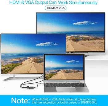 Riff 4in1 Адаптер-конвертер USB-C на HUB PD + HDMI + VGA + USB 3.0 (RF-4IN1-CONV)