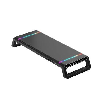 Riff T1 ICE Coorel Подставка для монитора с RGB-подсветкой / 4 USB-портами / подставкой для мобильного телефона (RF-T1)