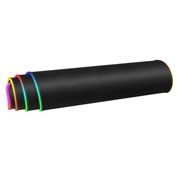 Riff RGB-01 spēļu peles paliktnis gumijots audums ar USB RGB LED krāsu apgaismojumu (80x30cm) melns (RF-RGB-01)