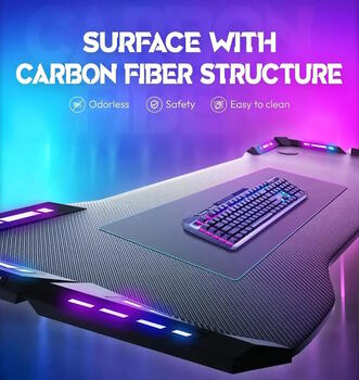 DOWINX RGB Игровой стол для компьютера (160x54x75cm) + Пульт (LS-GD-LED63BK)