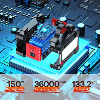 Remax RPP-325 150W Портативный аккумулятор - станция 36000mAh AC 220В Сетевое гнездо + PD GaN 60W + 3x USB 63W Черная (RPP-325)