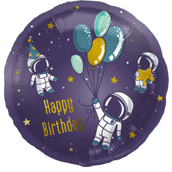 Folat Фолиевый воздушный шар "Birthday Space" 45cm (67927)