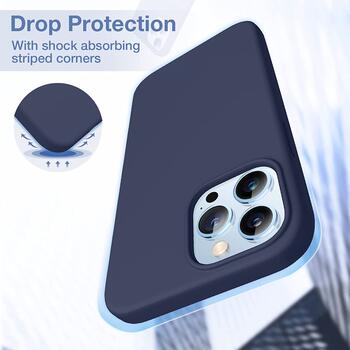 Riff Plāns & Mīksts silikona aizmugures maks ar mīkstu iekšpusi priekš Apple iPhone 13 Pro Midnight Blue (RF-SC-IPH-13PRO-MID.BLUE)