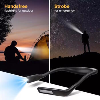 Riff GH-8 universāla uzlādējama LED lasīšanas lampa hobija galda lampa 3 apgaismojuma režīmi 2000mAh akumulators Melns (PS-M-GH-8-BL)