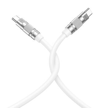XO NB208B Цинкованный Универсальный USB-C на USB-C PD 60W Кабель данных и быстрого 5A Заряда 1.2m Белый (NB-Q228B)