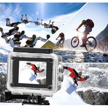 Riff SPK-1 Ultra HD 4K 16Mpix Wi-Fi Спорт Камера с 2'' LCD Пультом & 8x Фикс креплениями Черная (RF-SPK1-BLACK)