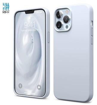 Riff Тонкий & Мягкий силиконовый чехол с мягкой подкладкой для Apple iPhone 13 Pro Max Light Blue (RF-SC-IPH-13PROMAX-LIGHT)