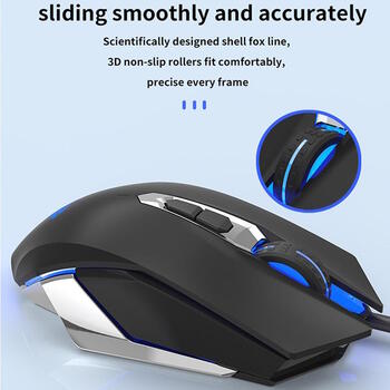 Aula S50 Multi-krāsu apgaismojuma Spēļu Optiskā pele a vadu/ 7 pogas/800-4800dpi/ ar ergonomisku formu/ Melna (S50)