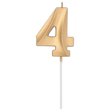 Folat Glamor Свеча на торт Цифра 4 (7cm) Metallic Gold (18874)