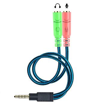 Riff Y-JACK 3.5mm ligzdas adapteris sadalītājs uz austiņiem un mikrofonu 1 male + 2 female (RF-Y-JACK)