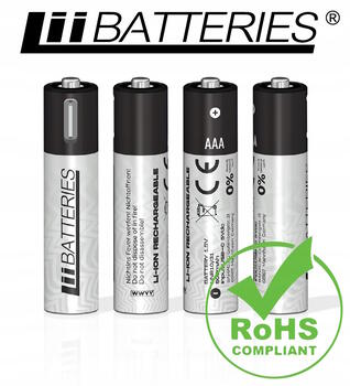 Liibattaries Мощные аккумуляторные батареи Lithium-Ion с USB-C AAA 500мАч 1.5V (4шт) (LIB667110)
