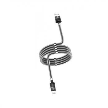 iKaku KSC-350 Lightning провод для заряда и передачи данных с магнитами 1m Black (KSC-350/LI-BK)