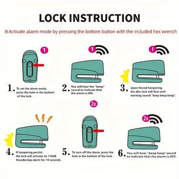Riff LOCK07 Универсальный сигнализационный замок для дисковых тормозов велосипедов/электросамокатов/трехколесных велосипедов/детских колясок Black (RF-LOCK07-BK)