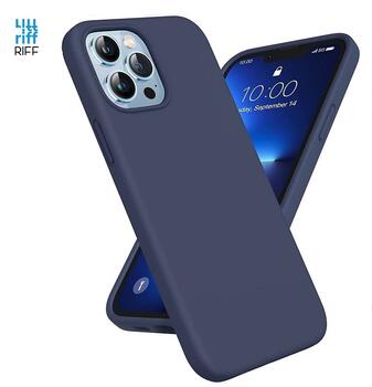 Riff Plāns & Mīksts silikona aizmugures maks ar mīkstu iekšpusi priekš Apple iPhone 13 Pro Midnight Blue (RF-SC-IPH-13PRO-MID.BLUE)
