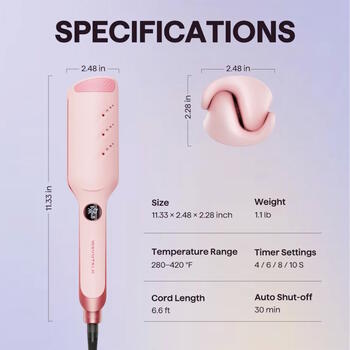 Wavytalk Power Wave Hair Crimping Iron matu gofrētājs / loku veidotājs Pink (Wavytalk-3907)