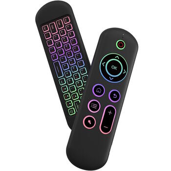 Riff M5 2.4G+BT5.2 universālā tālvadības pults RGB pele ar melnu tastatūru (RF-M5AIR)