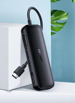 Ugreen 60568 Адаптер USB-C (Type-C) to VGA (D-Sub) monitor / DisplayPort V1.2a / HDMI V2.0b 4K 60Hz Black (60568)