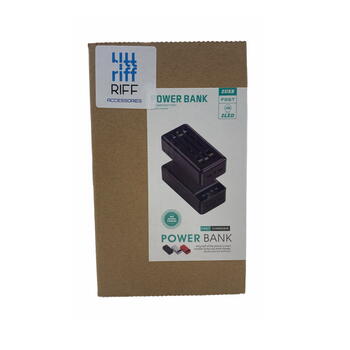 Riff YM-407S Mega 30000mah Power bank Зарядка 2x USB 2.1A Max выходы / Micro USB + USB-C входы + 3 Кабеля Black (RF-YM-407S-BK)