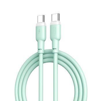 XO NB208B Прочный TPE Универсальный USB-C на USB-C PD 60W Кабель 1м данных и быстрого заряда Зеленый (NB208BGR)