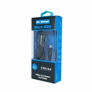 ATX Platinum Premium Auto Lādētājs 12 / 24V / 1A + Micro USB kabelis Melns (Blue Blister) (PS-M-CH1A-BBK)