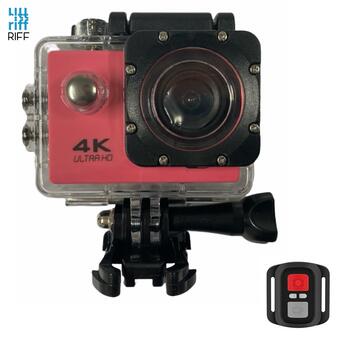Riff SPK-1 Ultra HD 4K 16Mpix Wi-Fi Sporta Kamera ar 2'' LCD Pulti & 8x Fiksācijas komplektu Rozā (RF-SPK1-ROSE)