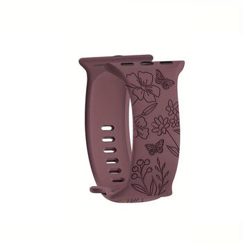 Riff Силиконовый ремешок с резьбой «Butterfly» для Apple Watch серии 42 /44 /45 /49 mm Bordo (RF-BUT42-BO)