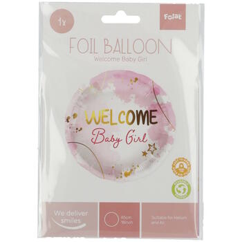 Folat Фолиевый воздушный шар "Welcome Baby Girl" 45cm (67954)