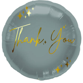 Folat Фолиевый воздушный шар "Thank you" 45cm Grey/Gold (67942)