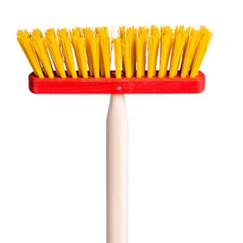 Woody 91887 Koka-plastmasas Dārza instruments - Slota (100cm) bērniem no 3+ gadiem Dzeltena/Sarkana (WD91887)