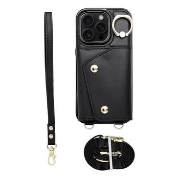 Riff Wonder maciņš Apple iPhone 16e / iPhone 17e (ar karšu nodalījumiem, 2 siksniņām) Black (RF-WON-IP16e/17e-BK)