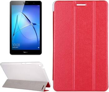 Riff Texture Planšetdatora maks Tri-fold Stand Leather Flip priekš Huawei MediaPad T3 7.0 Red (PRES-HUA-T3-7.0-RE)