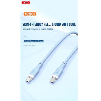 XO NB208B Прочный TPE Универсальный USB-C на USB-C PD 60W Кабель 1м данных и быстрого заряда Зеленый (NB208BGR)