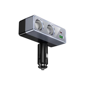 Hoco Z65B automašīnas lādētājs 1xUSB A + 1xUSB C+2x auto porti PD QC3.0 max 240W/24V (Z65B)