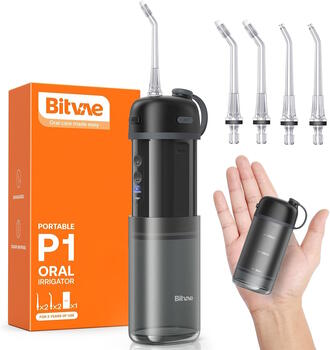 Bitvae P1 kompaktais irrigators 3 režīmi / 4 uzgaļi Black (BIT-P1-BK)