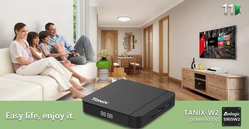 Tanix W2 S905W2 64-bit Quad Core ARM Cortex A53 Konsole 4K Ultra HD Android TV kaste ar tālvadības pulti Android 11 Smart TV 2Gb + 16GB Melns (TANIX-W2-A-2GB-16GB)