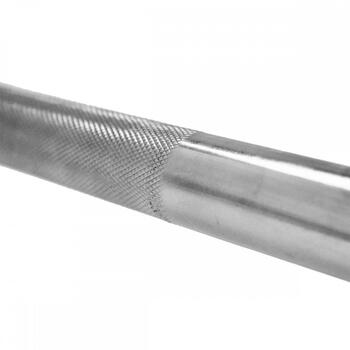 SportVida Металлический коротдлинный прямой гриф 168cm (1шт.) 25mm диаметр с металллическими гайками Серебристый (SV-HK0092)