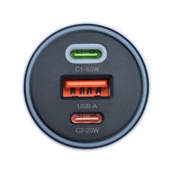 Forcell F-Energy Alu automašīnas lādētājs 2 x USB-C + USB-A QC4.0 PD SFC2.0 3A 85W (FO-ALU-85W)