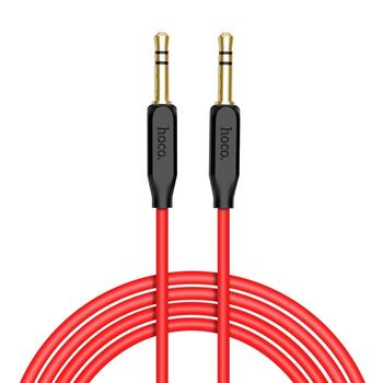 Hoco UPA11 Premium Aux Ligzdas 3.5mm spraudnis uz 3.5mm spraudnis Stereo Audio 1m Kabelis Melns (UPA11BK)