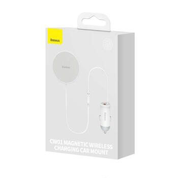 Baseus CW01 wireless авто зарядка с MagSafe 15W держателем на решетку + USB-A 25W (SUCX040102)