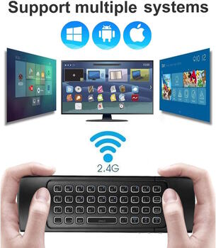 Riff RF-MX3 Air Fly Mouse 2.4G universāla tālvadības pults ar tastatūru (RF-MX3)