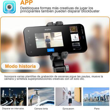 Riff Q18 Universāls Smart izsekošanas galda vienasu statīvs Gimbal Stabilizer ar BT4.2 / 360° rotāciju Black (RF-Q18)