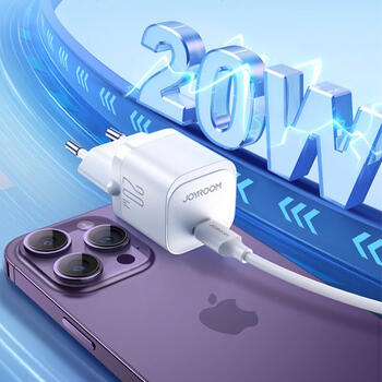 Joyroom JR-TCF02 Mini formāta Ātrs tīkla lādētājs ar USB C 20W PD White (JR-TCF02)