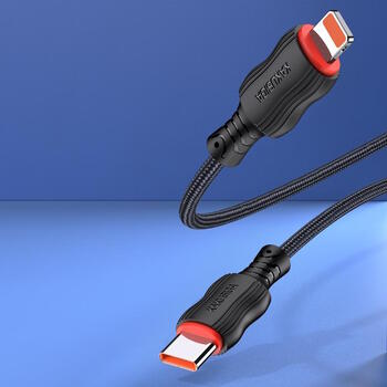 iKaku KSC-807 CHUANDA Быстрый плетеный провод PD20W Type-C на Lightning для заряда и передачи данных 1m (KSC-807/C/LI-BK)